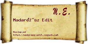 Madarász Edit névjegykártya